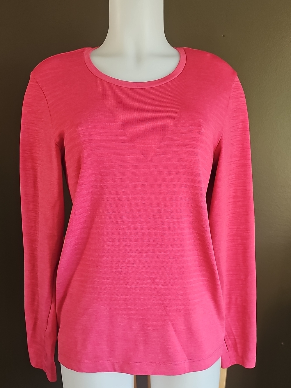 Tuff Athletics Bright Pink Long Sleeve Crewneck Top